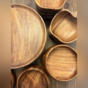 Vintage Handcrafted Monkey Pod Wood Dinner Plates/Chargers